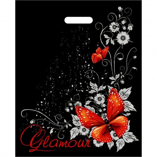 Черный пакет Glamour с вырубной ручкой (38х47 см) - Сима-Ленд - купить с доставкой в Обнинске