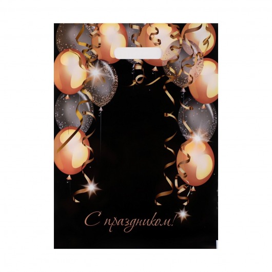 Пакет с вырубной ручкой и принтом в виде шариков (30х40 см) - Сима-Ленд - купить с доставкой в Обнинске