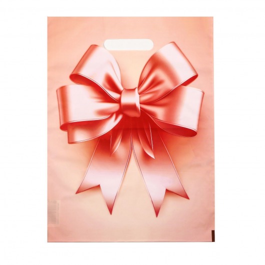 Пакет с принтом в виде банта с вырубной ручкой (30х40 см) - Сима-Ленд - купить с доставкой в Обнинске