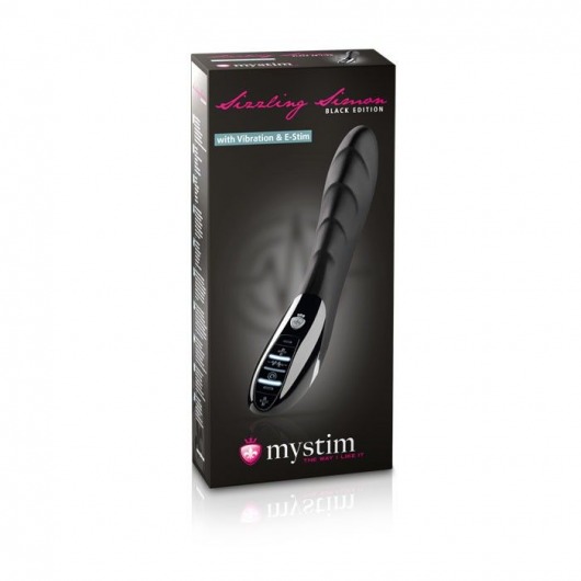 Вибратор с электростимуляцией Sizzling Simon Black Edition - 27 см. - MyStim - купить с доставкой в Обнинске