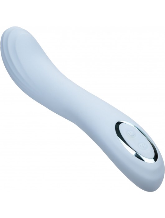 Голубой изогнутый вибромассажер Contoured G - 22,7 см. - California Exotic Novelties