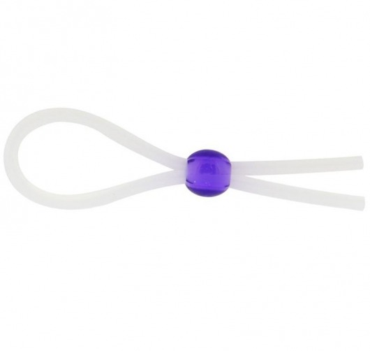 Прозрачное лассо с фиолетовой бусиной SILICONE COCK RING WITH BEAD LAVENDER - NMC - в Обнинске купить с доставкой