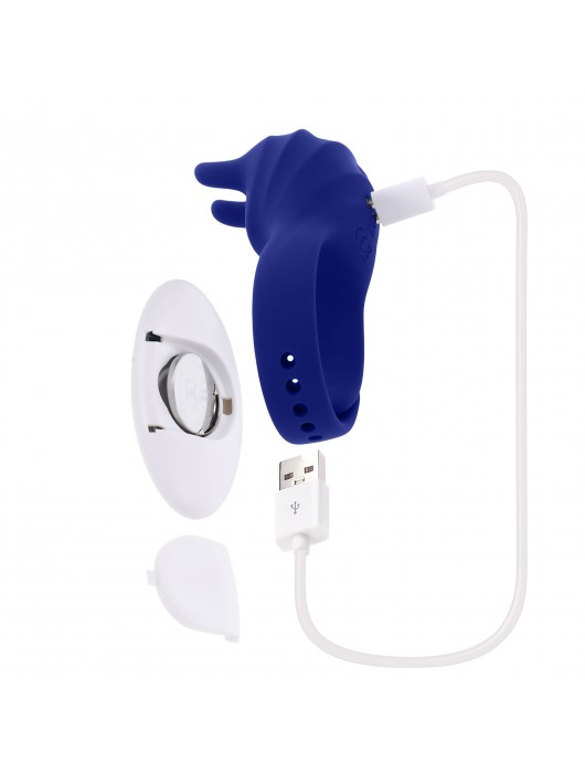 Синее эрекционное виброкольцо с клиторальной подушечкой и пультом ДУ Adjustable Fun Ring - Zero Tolerance - в Обнинске купить с доставкой