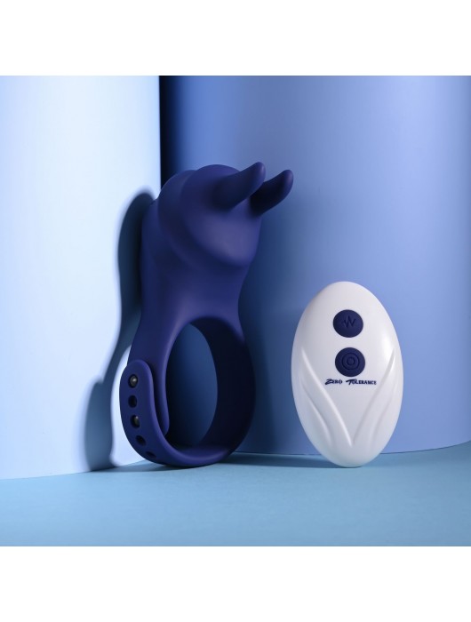 Синее эрекционное виброкольцо с клиторальной подушечкой и пультом ДУ Adjustable Fun Ring - Zero Tolerance - в Обнинске купить с доставкой