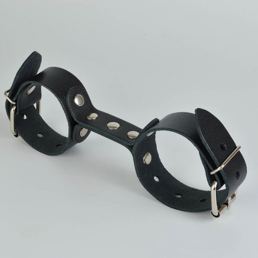 Черные кожаные наручники-фиксатор - Sitabella - купить с доставкой в Обнинске