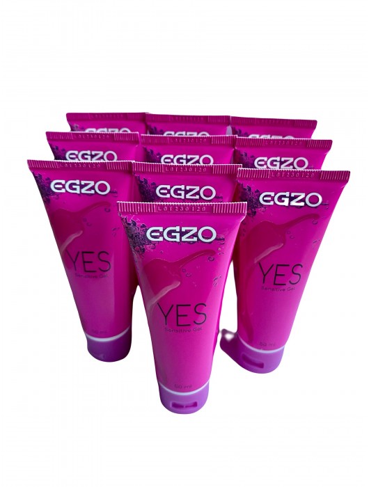 Набор из 10 согревающих лубрикантов на водной основе Egzo Yes (по 50 мл.) - EGZO - купить с доставкой в Обнинске