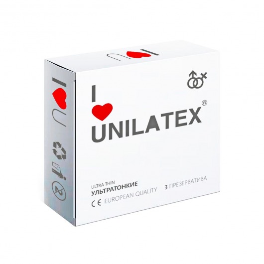 Ультратонкие презервативы Unilatex Ultra Thin - 3 шт. - Unilatex - купить с доставкой в Обнинске