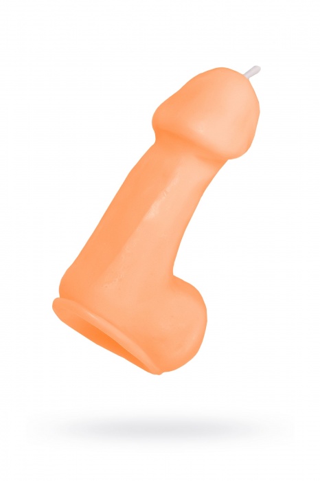 Оранжевая свеча в форме пениса - 47 гр. - Pecado - купить с доставкой в Обнинске