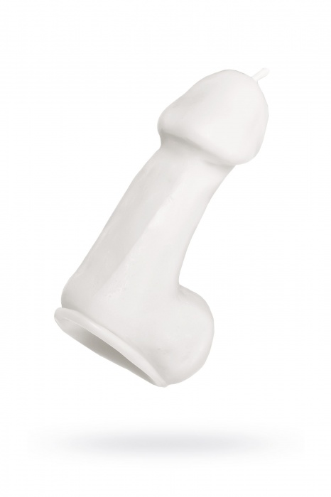 Белая свеча в форме пениса - 47 гр. - Pecado - купить с доставкой в Обнинске