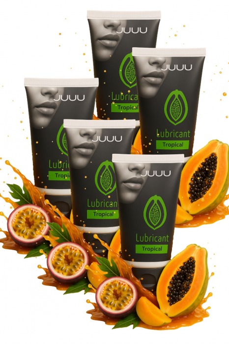 Набор из 5 съедобных лубрикантов JUJU со вкусом тропических фруктов - JuJu - купить с доставкой в Обнинске