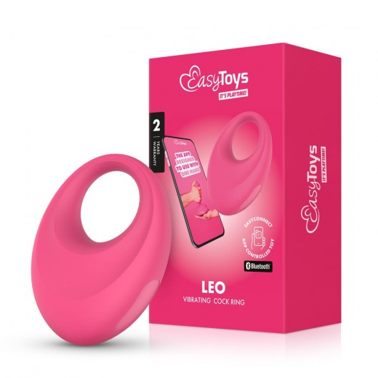 Розовое интерактивное эрекционное виброкольцо Leo - Easy toys - в Обнинске купить с доставкой