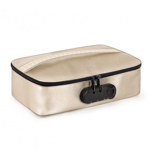 Золотистая сумочка для хранения игрушек Discreet Box - Dorcel - купить с доставкой в Обнинске