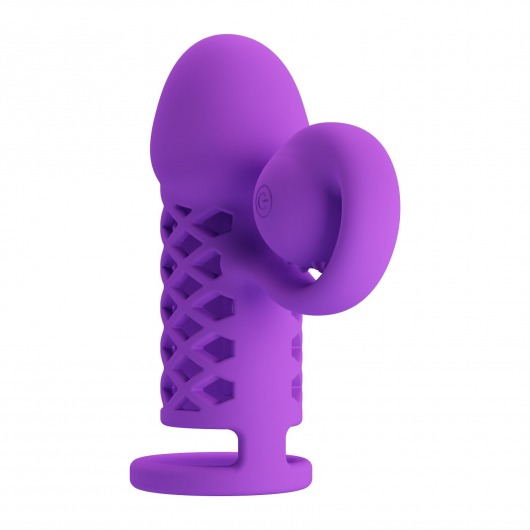 Фиолетовая вибронасадка с клиторальным отростком Harden - Baile - в Обнинске купить с доставкой Фиолетовая вибронасадка с клиторальным отростком Harden - Baile - в Обнинске купить с доставкой