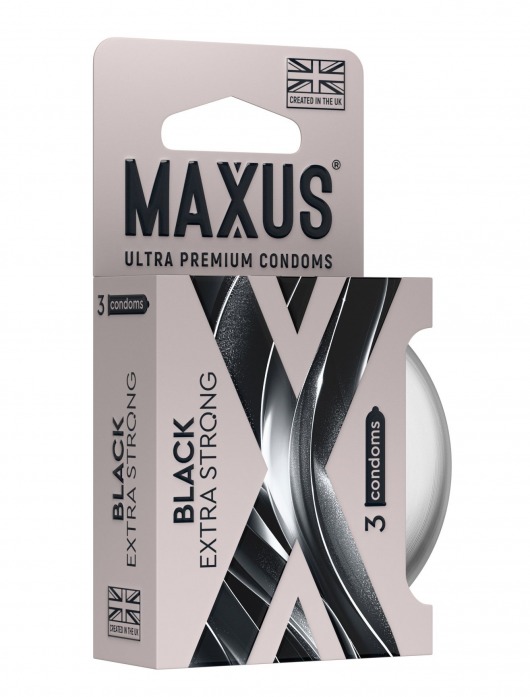 Черные утолщенные презервативы MAXUS Extra Strong с железным кейсом - 3 шт. - Maxus - купить с доставкой в Обнинске