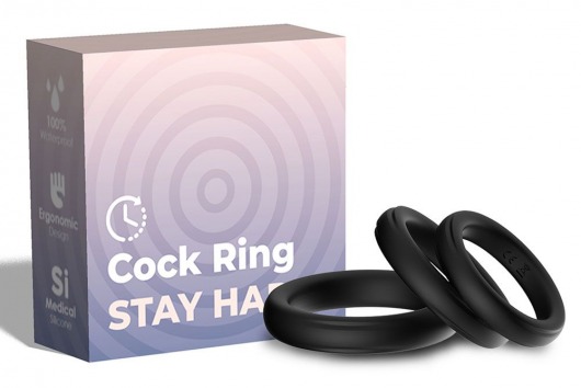 Набор из 3 черных эрекционных колец Stay Hard - Boys of Toys - в Обнинске купить с доставкой