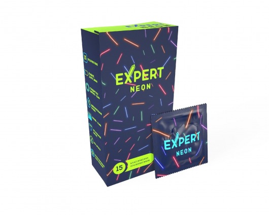 Светящиеся в темноте презервативы Expert Neon - 15 шт. - Expert - купить с доставкой в Обнинске