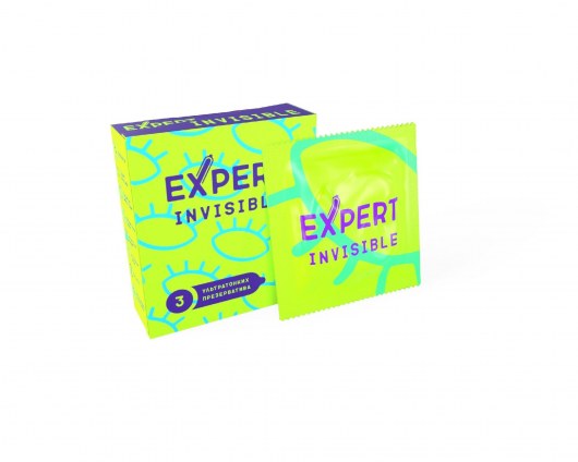 Ультратонкие презервативы Expert Invisible - 3 шт. - Expert - купить с доставкой в Обнинске