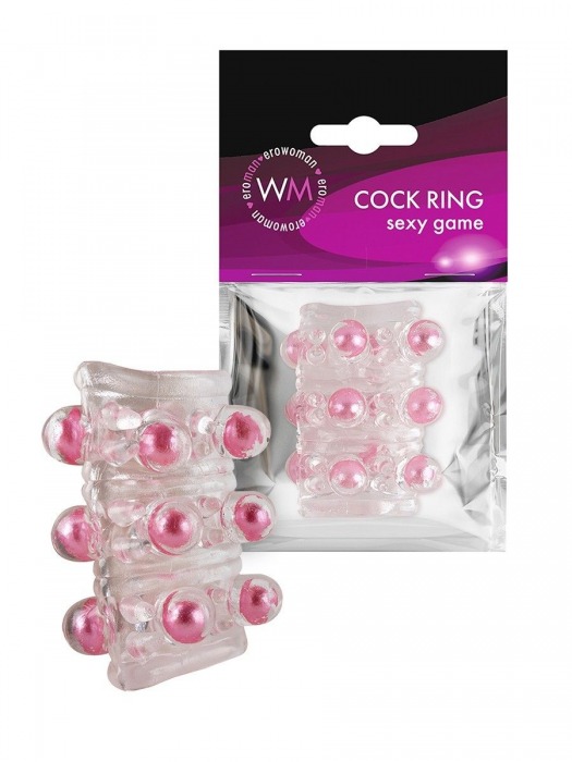 Прозрачная сквозная насадка на пенис с цветными шариками - Erowoman-Eroman - в Обнинске купить с доставкой