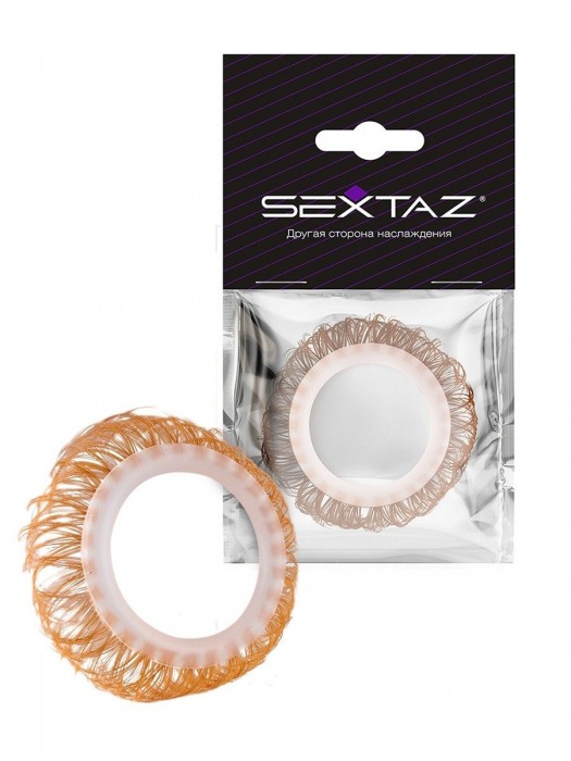 Эрекционное кольцо с бежевыми «ресничками» - Sextaz - в Обнинске купить с доставкой