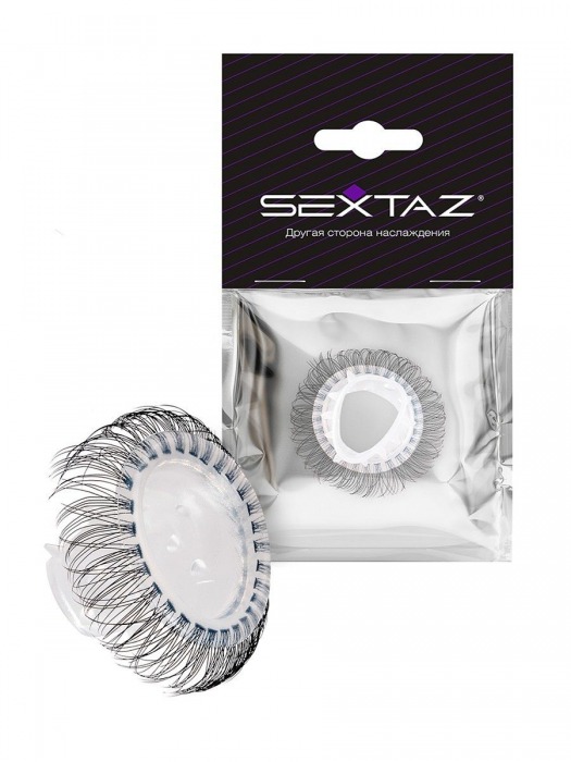 Эластичное эрекционное кольцо с длинными черными «ресничками» - Sextaz - в Обнинске купить с доставкой