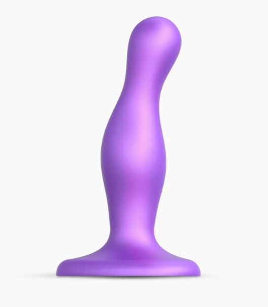 Фиолетовая насадка Strap-On-Me Dildo Plug Curvy size S - Strap-on-me - купить с доставкой в Обнинске