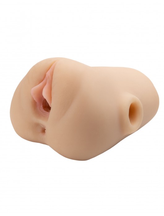 Телесный мастурбатор с вибрацией Double Pounder Vibrating Squeeze Stroker - Pipedream - в Обнинске купить с доставкой