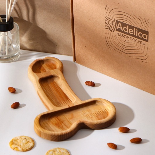 Деревянное блюдо для подачи в форме члена (25 х 16,5 х 1,7 см) - Сима-Ленд - купить с доставкой в Обнинске