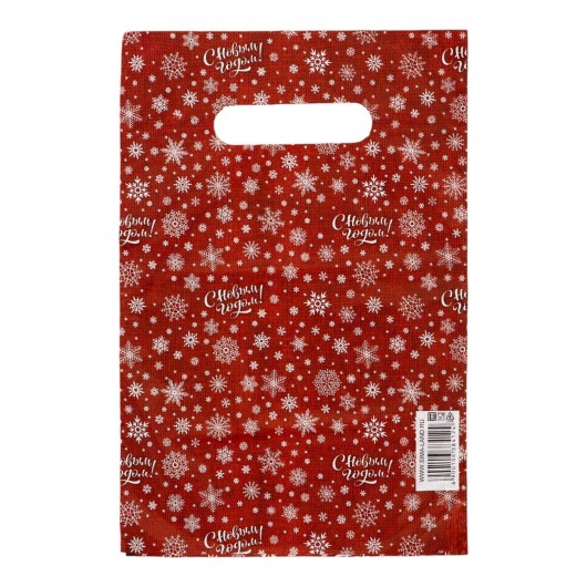 Красный подарочный новогодний пакет с вырубной ручкой (20х30 см) - Сима-Ленд - купить с доставкой в Обнинске