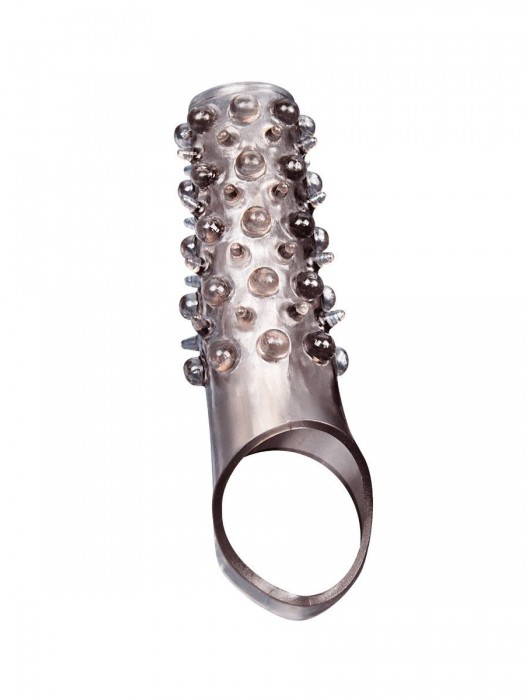 Дымчатая насадка на пенис с шипами и выпуклостями - 12 см. - Sex Expert - в Обнинске купить с доставкой