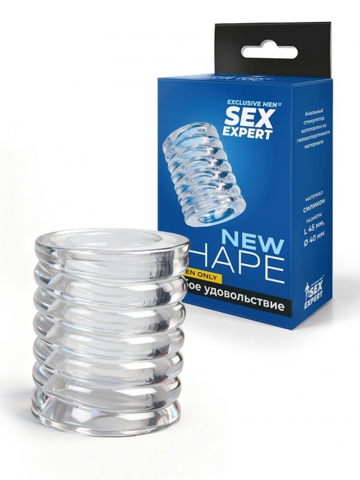 Прозрачная сквозная насадка на пенис с ребрышками - Sex Expert - в Обнинске купить с доставкой