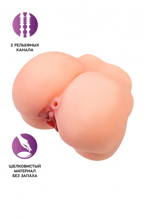 Реалистичный мастурбатор в форме попки с 2 любовными входами - No Name - в Обнинске купить с доставкой