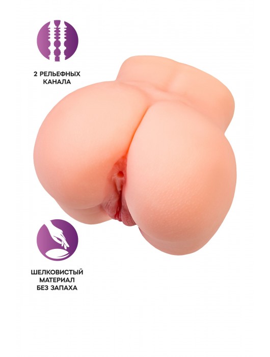 Реалистичный мастурбатор в форме попки с двумя любовными входами - No Name - в Обнинске купить с доставкой