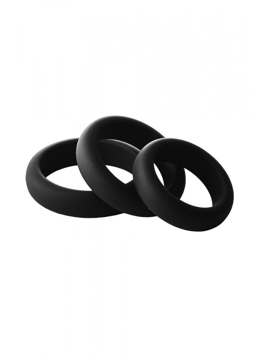 Набор из 3 черных эрекционных колец Smooth Silicone Cockring Pack - Dream Toys - в Обнинске купить с доставкой