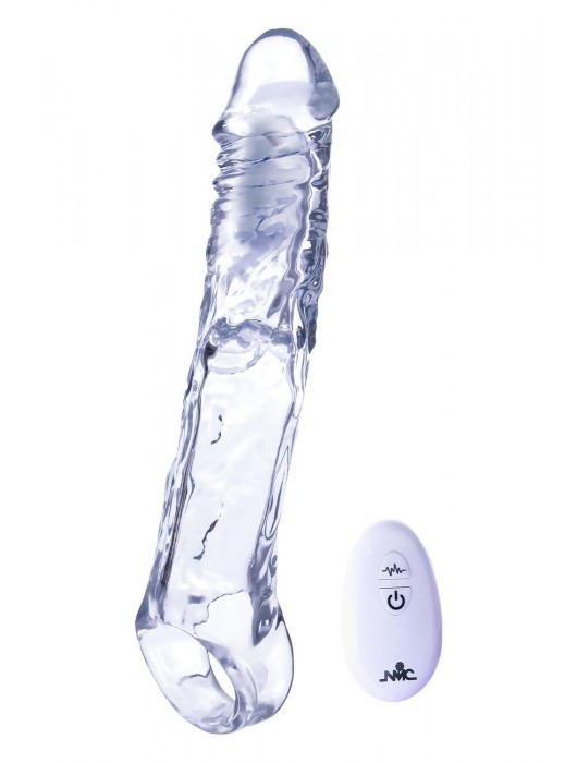 Прозрачная насадка-удлинитель Length Enhancer With Bullet с подхватом - 22,3 см. - NMC - в Обнинске купить с доставкой