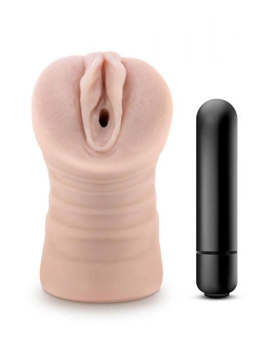 Телесный мастурбатор-вагина Ayumi с вибрацией - Blush Novelties - в Обнинске купить с доставкой