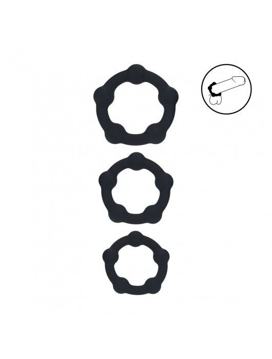Набор из 3 эрекционных колец Beaded Silicone Cockring Set - Shots Media BV - в Обнинске купить с доставкой