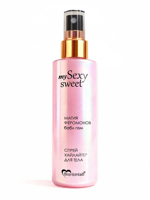 Спрей хайлайтер для тела Sexy Sweet с ароматом бабл-гам, шиммером и феромонами - 200 мл. -  - Магазин феромонов в Обнинске