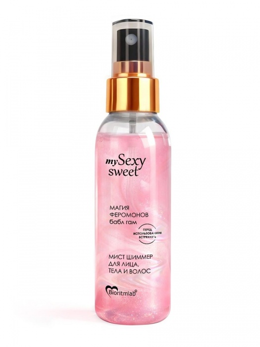 Мист для лица, тела и волос Sexy Sweet с ароматом бабл-гам, шиммером и феромонами - 95 мл. -  - Магазин феромонов в Обнинске