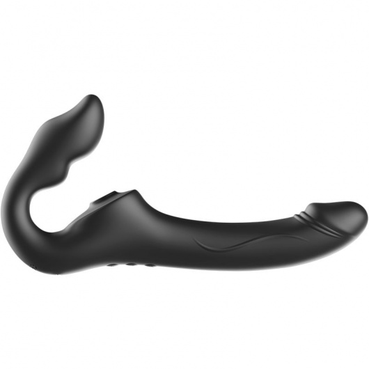 Черный безремневой страпон с 3 моторами - Ibiza - купить с доставкой в Обнинске