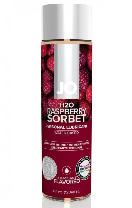 Лубрикант на водной основе с ароматом малины JO Flavored Raspberry Sorbet - 120 мл. - System JO - купить с доставкой в Обнинске