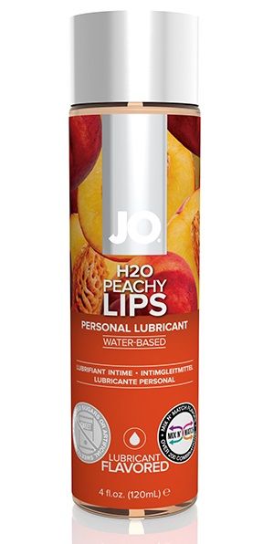 Лубрикант на водной основе с ароматом персика JO Flavored Peachy Lips - 120 мл. - System JO - купить с доставкой в Обнинске