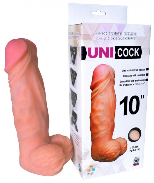 Фаллическая насадка Харнесс UNICOCK 10  - 25 см. - LOVETOY (А-Полимер) - купить с доставкой в Обнинске