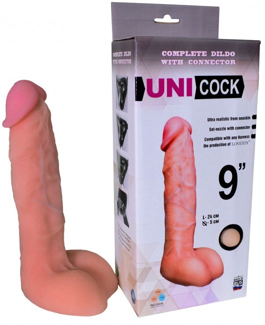 Фаллическая насадка Харнесс UNICOCK 9  - 24 см. - LOVETOY (А-Полимер) - купить с доставкой в Обнинске