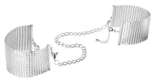 Серебристые наручники-браслеты Desir Metallique Handcuffs - Bijoux Indiscrets - купить с доставкой в Обнинске