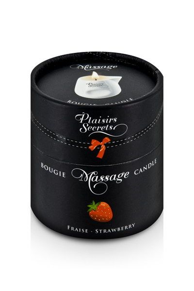 Массажная свеча с ароматом клубники Bougie de Massage Gourmande Fraise - 80 мл. - Plaisir Secret - купить с доставкой в Обнинске