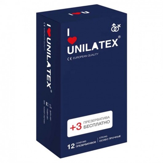 Ультрапрочные презервативы Unilatex Extra Strong - 12 шт. + 3 шт. в подарок - Unilatex - купить с доставкой в Обнинске