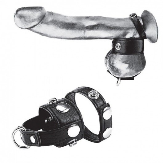 Утяжка для мошонки и пениса Cock Ring With 1  Ball Stretcher And Optional Weight Ring - BlueLine - купить с доставкой в Обнинске