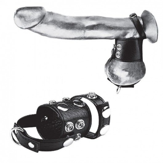 Утяжка на пенис и мошонку Cock Ring With 1.5  Ball Stretcher And Optional Weight Ring - BlueLine - купить с доставкой в Обнинске