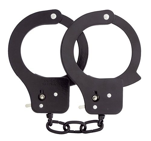 Чёрные наручники из листового металла BONDX METAL CUFFS BLACK - Dream Toys - купить с доставкой в Обнинске