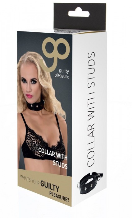 Полиуретановый ошейник с пуклями и D-кольцами Collar with Studs - Blush Novelties - купить с доставкой в Обнинске